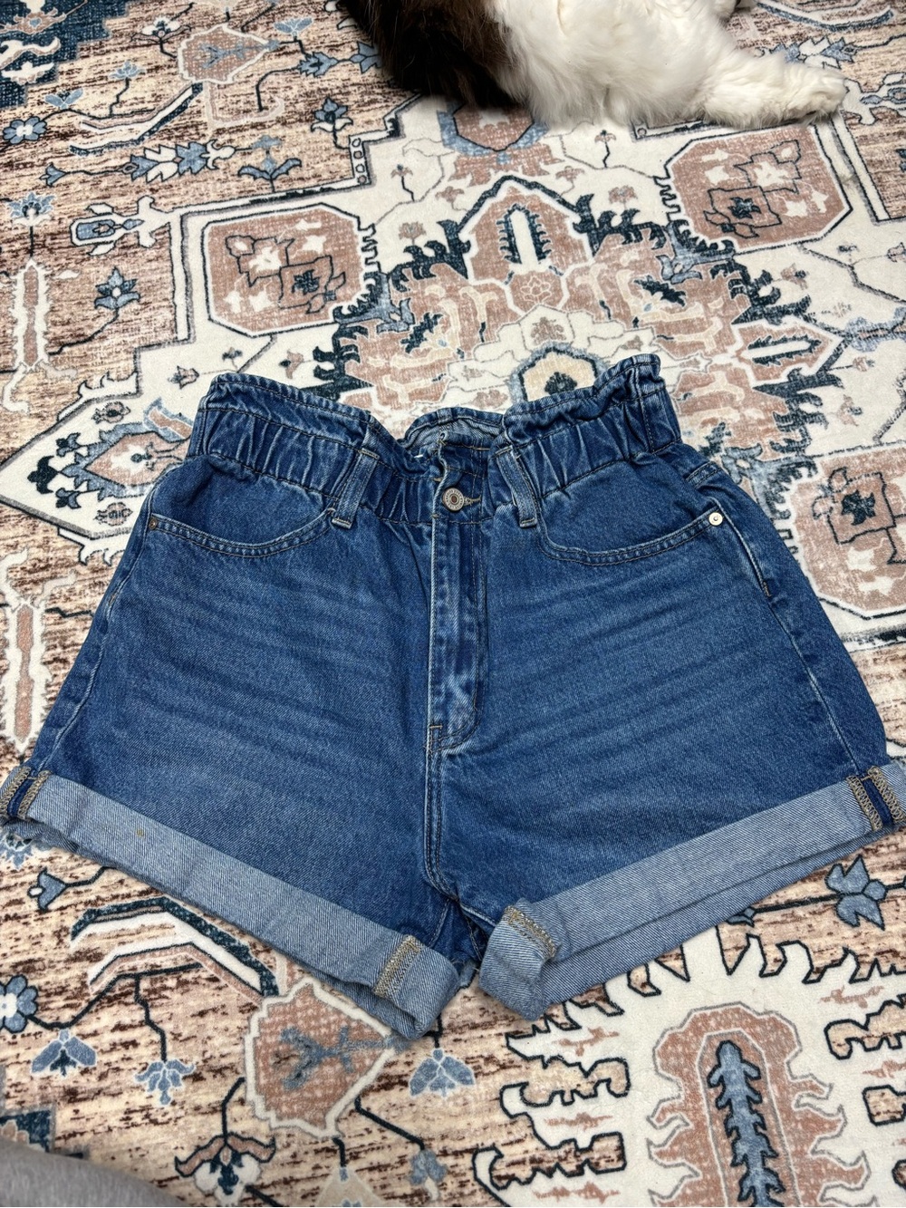 KanCan High-Waist Paperbag Denim Shorts